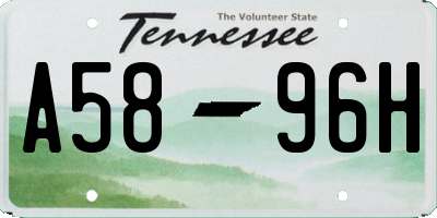 TN license plate A5896H
