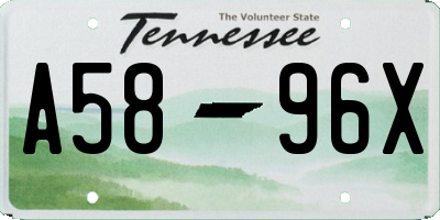 TN license plate A5896X