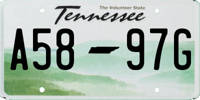 TN license plate A5897G