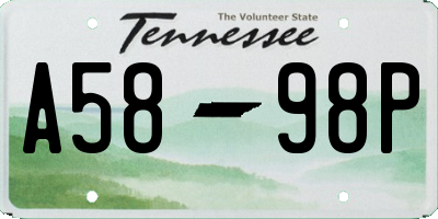 TN license plate A5898P