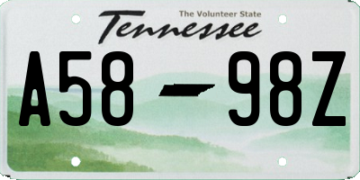 TN license plate A5898Z
