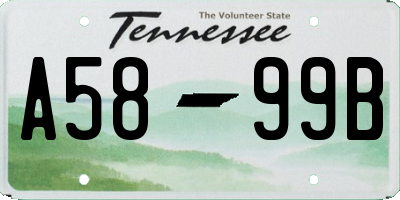 TN license plate A5899B