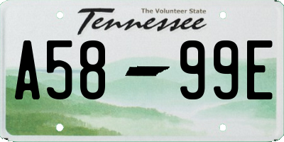 TN license plate A5899E