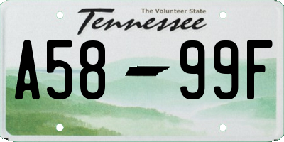 TN license plate A5899F