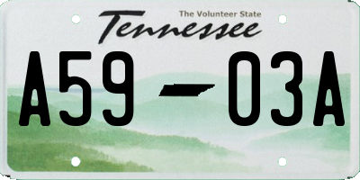 TN license plate A5903A