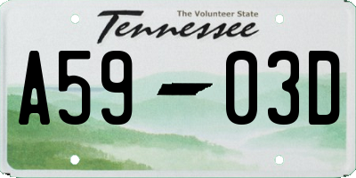 TN license plate A5903D