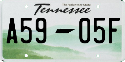 TN license plate A5905F