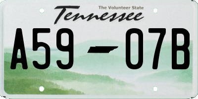 TN license plate A5907B