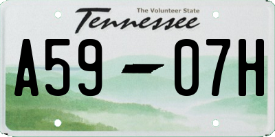 TN license plate A5907H
