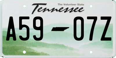 TN license plate A5907Z