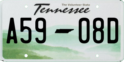 TN license plate A5908D