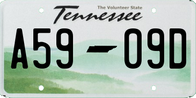 TN license plate A5909D