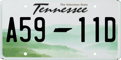 TN license plate A5911D