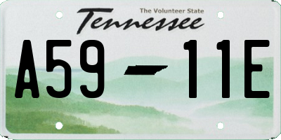 TN license plate A5911E