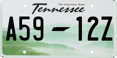 TN license plate A5912Z