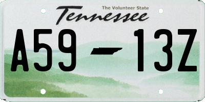 TN license plate A5913Z
