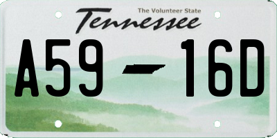 TN license plate A5916D