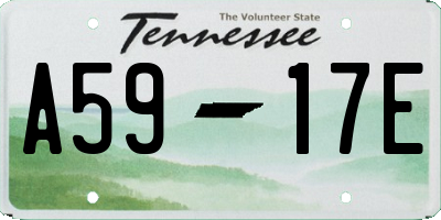 TN license plate A5917E