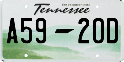 TN license plate A5920D