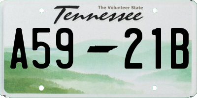 TN license plate A5921B