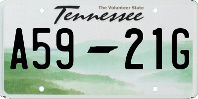 TN license plate A5921G