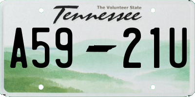 TN license plate A5921U