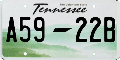 TN license plate A5922B