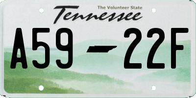 TN license plate A5922F