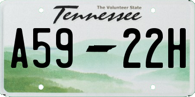 TN license plate A5922H