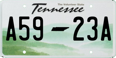TN license plate A5923A