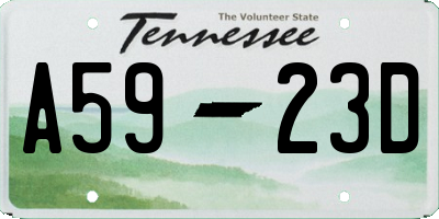 TN license plate A5923D