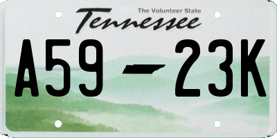 TN license plate A5923K