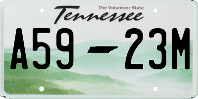 TN license plate A5923M