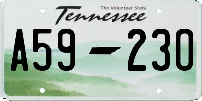TN license plate A5923O
