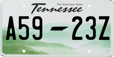 TN license plate A5923Z