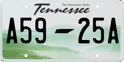 TN license plate A5925A