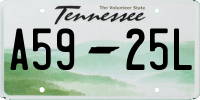 TN license plate A5925L