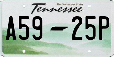 TN license plate A5925P