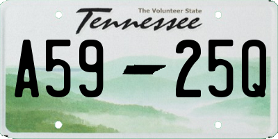 TN license plate A5925Q