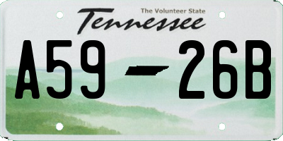 TN license plate A5926B