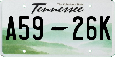 TN license plate A5926K