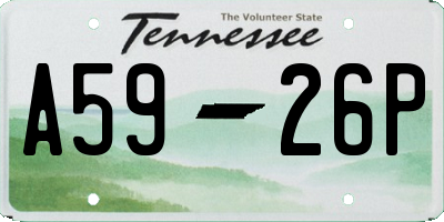 TN license plate A5926P