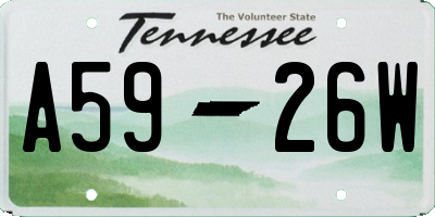 TN license plate A5926W