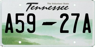 TN license plate A5927A
