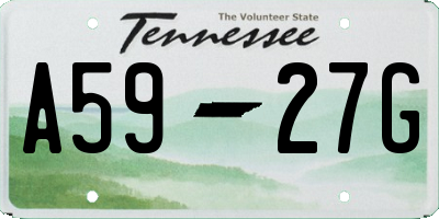 TN license plate A5927G