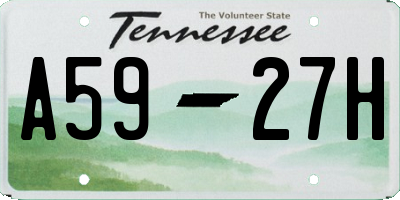 TN license plate A5927H
