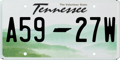 TN license plate A5927W