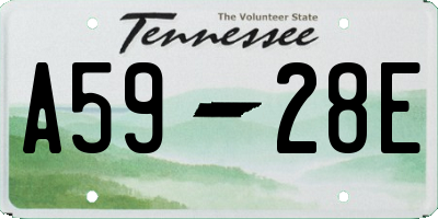 TN license plate A5928E