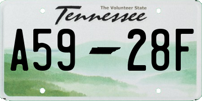 TN license plate A5928F