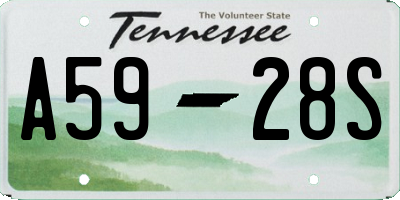 TN license plate A5928S